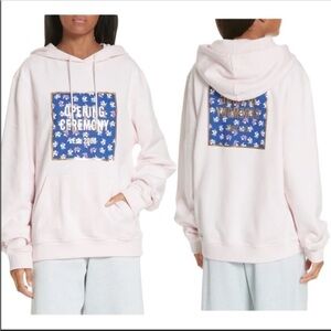 Opening Ceremony Pink Unisex Box Logo Hoodie Sweatshirt Size Small